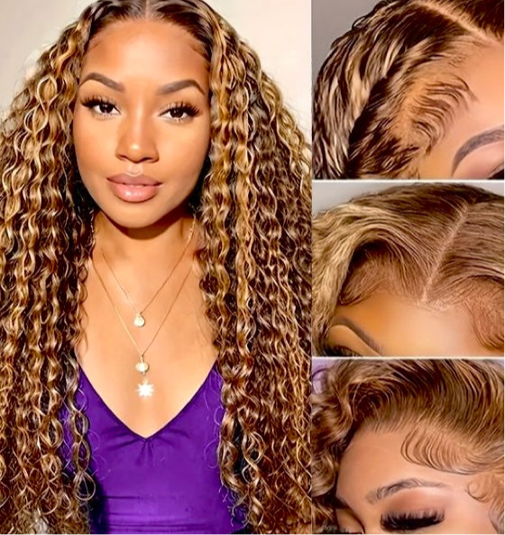 Ombre Lace Front Wig Curly Human Hair GO SHAWTY