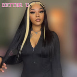 Highlight Full Lace Human Hair Wigs 613 Colored Ombre Black Straight Remy Human Hair HD Lace Front Wig For Black Women