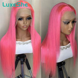 Pink Lace Front Human Hair Wigs Hd Straight 13x6 Lace Frontal Wig Pink Colored Human Hair Pre Plucked with Baby Hair 180 Density