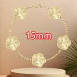 Classic simple fashion five-leaf flower pendant bracelet Natural stone clover pendant women's party daily wear jewelry