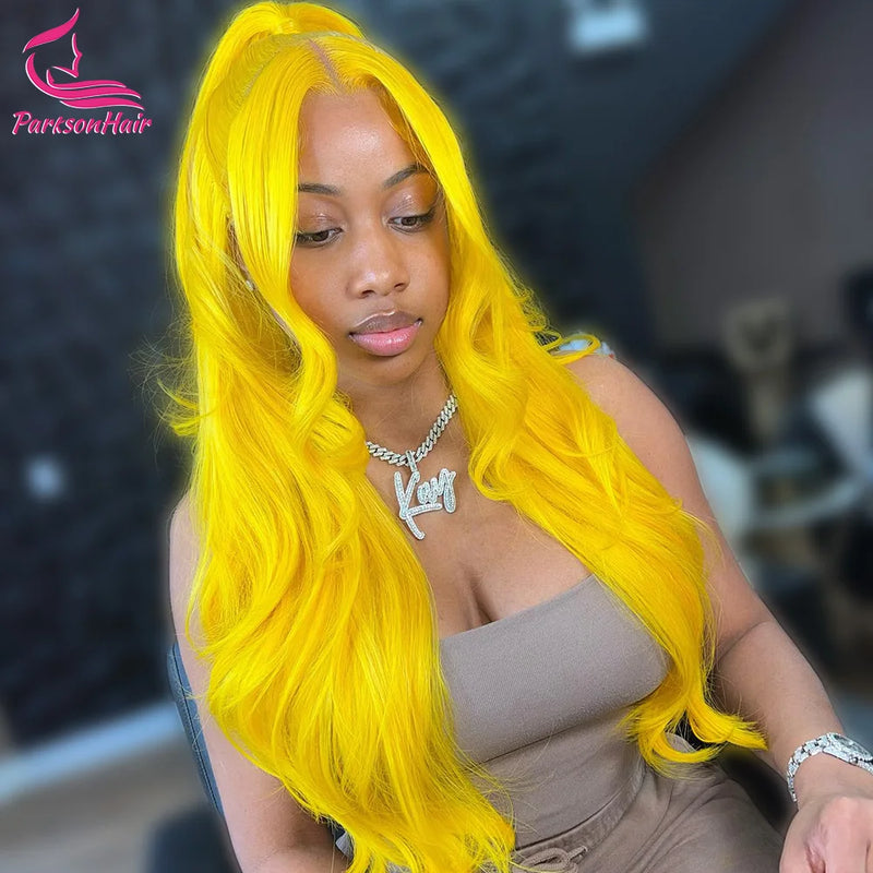 13x6 HD Yellow Lace Front Wig Human Hair Wigs Straight 613 Colored Body Wave 13X4 HD Lace Front Wig For Black Women