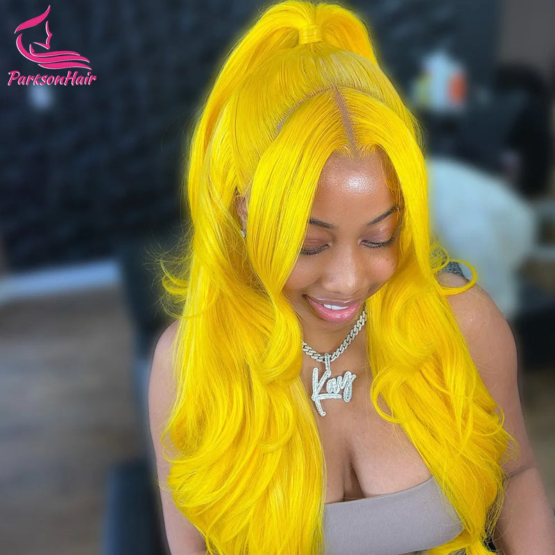 13x6 HD Yellow Lace Front Wig Human Hair Wigs Straight 613 Colored Body Wave 13X4 HD Lace Front Wig For Black Women