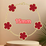 Classic simple fashion five-leaf flower pendant bracelet Natural stone clover pendant women's party daily wear jewelry