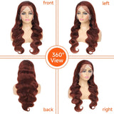 Reddish Brown Lace Front Wigs Human Hair 13x4 HD Body Wave Brown Lace Front Wigs Human Hair Pre Plucked with Baby Hair 180%