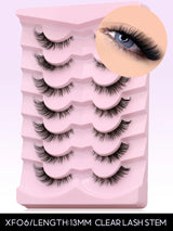 GROINNEYA Cat Eye Lashes Natural long Clear Band Lashes Winged End Eye Elongated Eyelashes Faux Mink Eyelashes Makeup