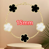 Classic simple fashion five-leaf flower pendant bracelet Natural stone clover pendant women's party daily wear jewelry