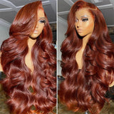 Reddish Brown Lace Front Wigs Human Hair 13x4 HD Body Wave Brown Lace Front Wigs Human Hair Pre Plucked with Baby Hair 180%