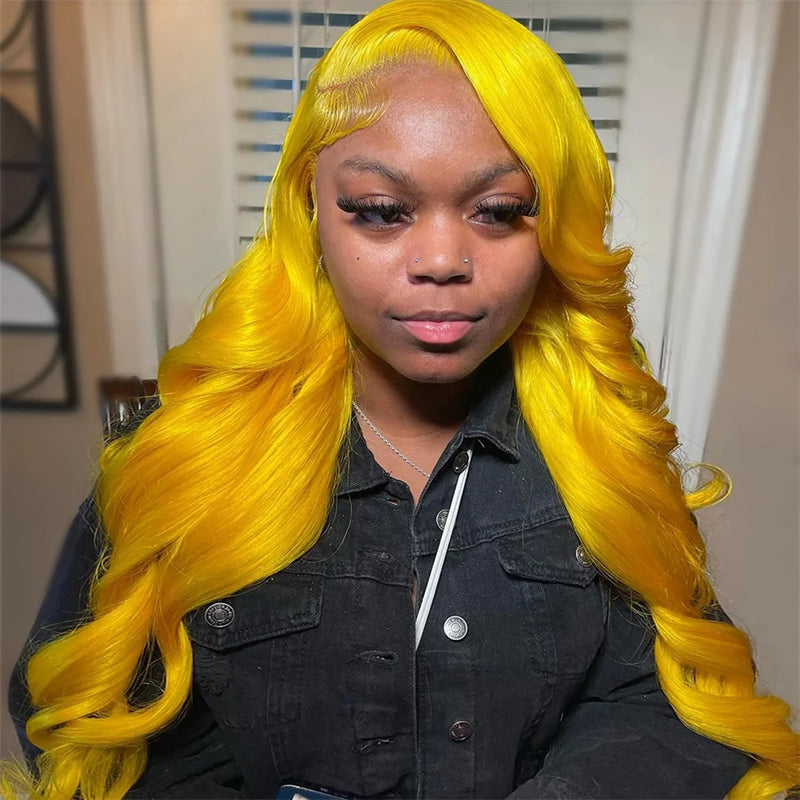 32Inch Light Yellow Lace Front Wig Human Hair 13x4 Raw Body Wave Transparent Lace 13x6 Wig 613 Colored Virgin Hair Wigs ForWomen