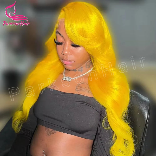 Yellow Transparent 13x6 13x4 Lace Front Wig Body Wave 250 Density Remy Human Hair Wig Colored 613 Wigs For Women T Part Lace Wig