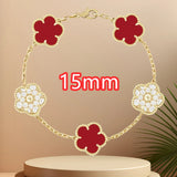 Classic simple fashion five-leaf flower pendant bracelet Natural stone clover pendant women's party daily wear jewelry