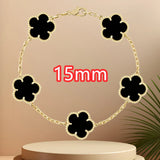 Classic simple fashion five-leaf flower pendant bracelet Natural stone clover pendant women's party daily wear jewelry