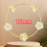 Classic simple fashion five-leaf flower pendant bracelet Natural stone clover pendant women's party daily wear jewelry