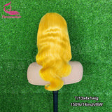 Yellow Transparent 13x6 13x4 Lace Front Wig Body Wave 250 Density Remy Human Hair Wig Colored 613 Wigs For Women T Part Lace Wig