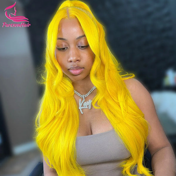 13x6 HD Yellow Lace Front Wig Human Hair Wigs Straight 613 Colored Body Wave 13X4 HD Lace Front Wig For Black Women