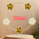 Classic simple fashion five-leaf flower pendant bracelet Natural stone clover pendant women's party daily wear jewelry