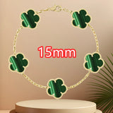 Classic simple fashion five-leaf flower pendant bracelet Natural stone clover pendant women's party daily wear jewelry